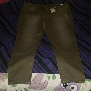 Army green skinny jeans